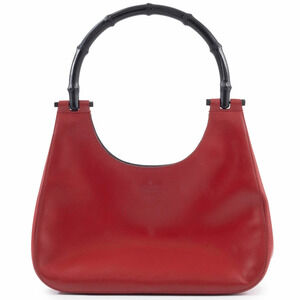 Gucci bag bamboo handbag leather red
